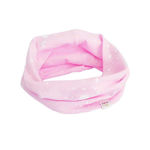 Pink splatter snoodi - shoot sample