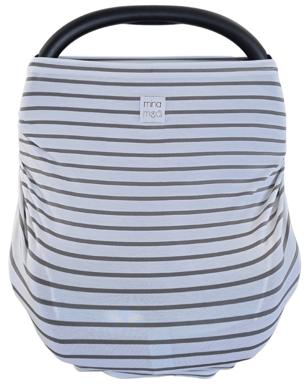 Khaki stripe fitted infant car seat cover