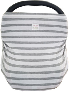 Grey stripe infant car seat / nursing cover