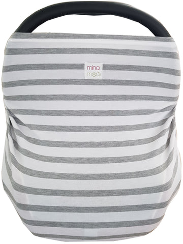Grey stripe infant car seat / nursing cover