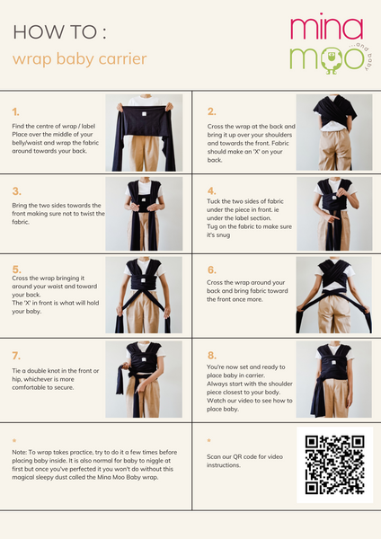 Jet black baby wrap carrier