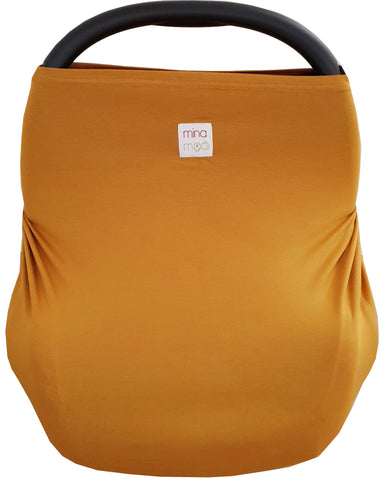 Mustard fitted infant car seat cover