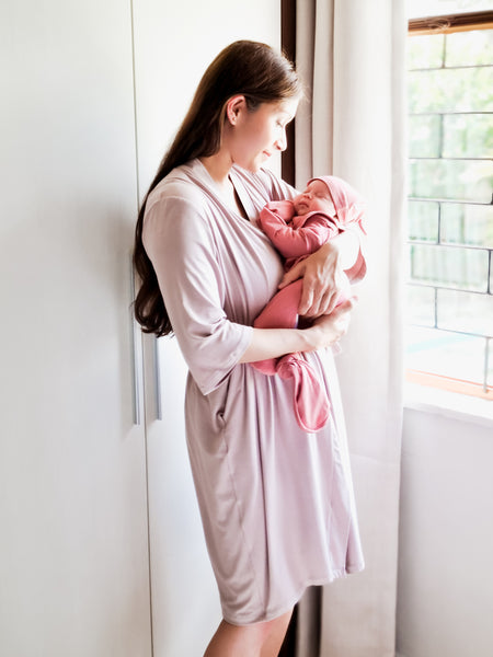Taupe Moms nursing gown