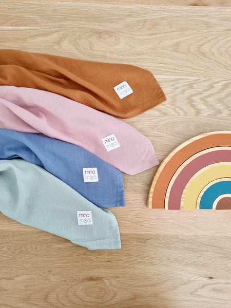 Chambray blue linen blankie