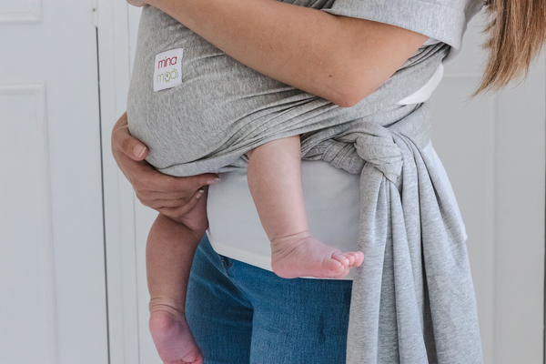 Grey baby wrap carrier